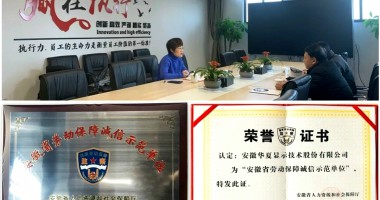 好消息  公司被認(rèn)定為 2020年度“安徽省勞動保障誠信示范單位”